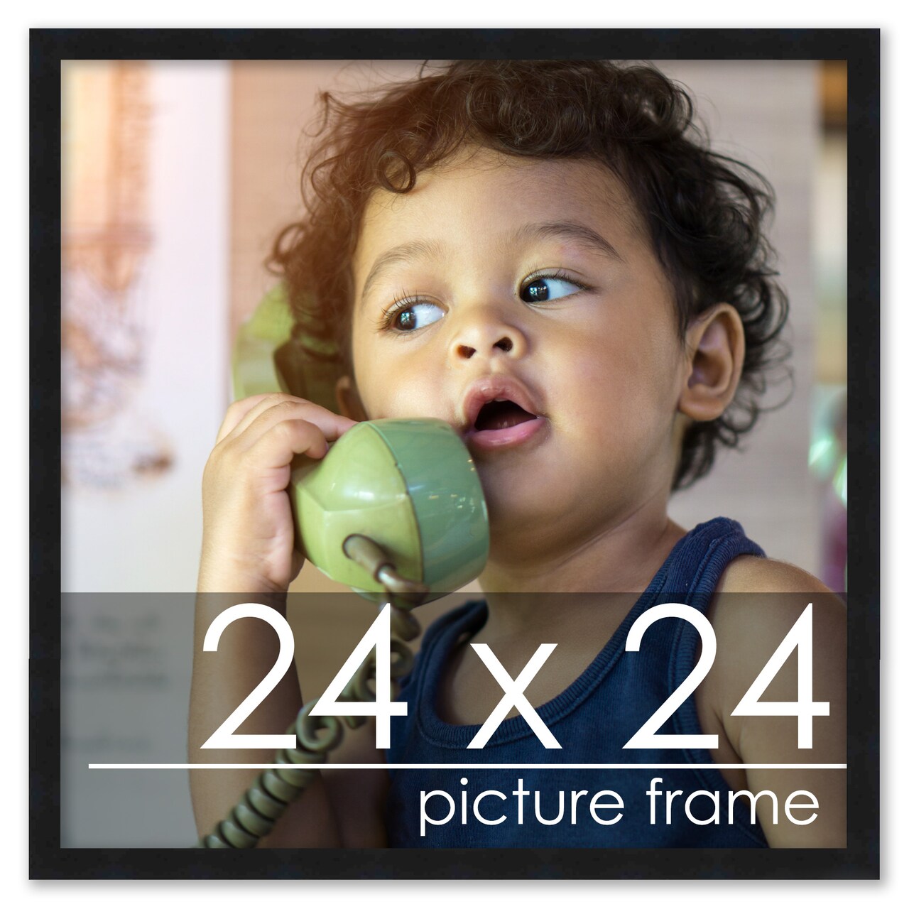 Square Classic Modern Black Picture Frame - UV Acrylic, Foam Board Backing, Hanging Hardware